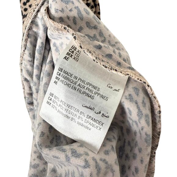 Alfani Intimates Leopard Long Sleeve Button Down Pajama Top & Bottoms Set XL Pjs - Picture 15 of 16